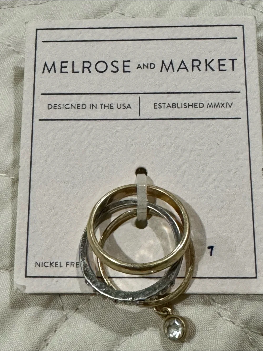 Melrose and Market 2 Ring Bundle Size 7 NWT